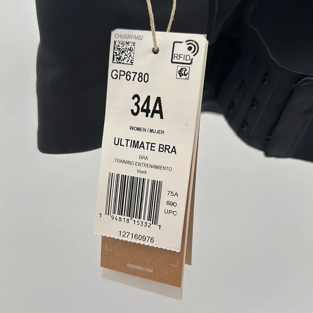 Women's Size 34A adidas Training high-support Ultimate sports bra NEW WITH TAGS - Picture 3 of 4